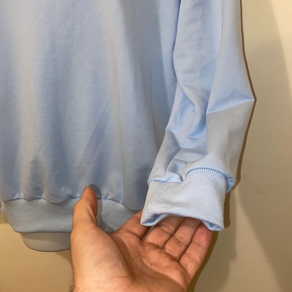 NWOT Women’s Powerpuff Girls/Bubbles Sky Blue RomWe Crewneck Sweatshirt - Picture 7 of 12